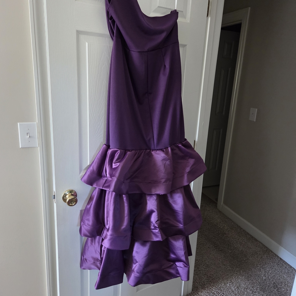 SHEIN One Shoulder Purple Dress